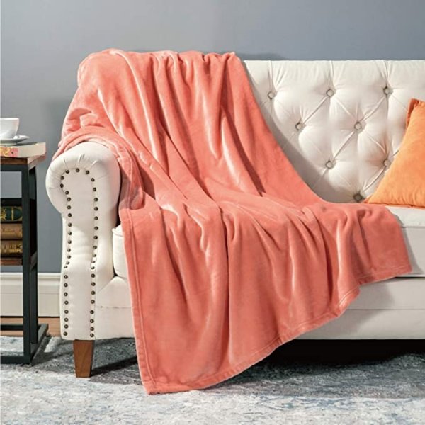 Fleece Blanket Twin Size Coral Lightweight Twin Blanket Super Soft Cozy Microfiber Blanket