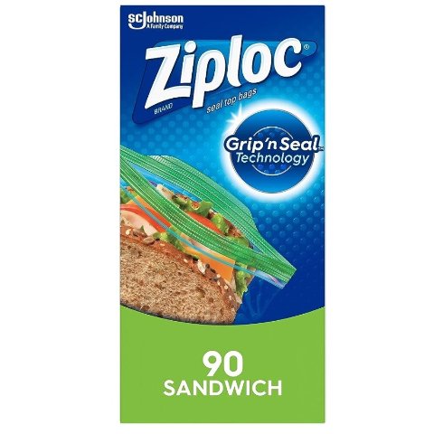 Ziploc 三明治零食食品保鲜袋 90个