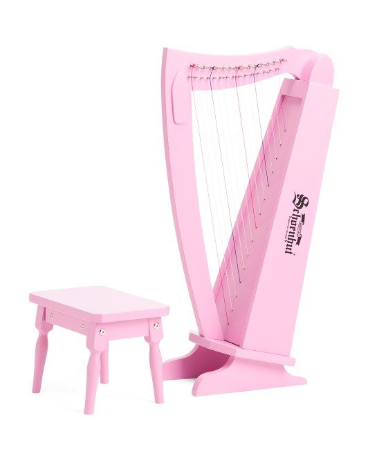 15 String Harp With Bench