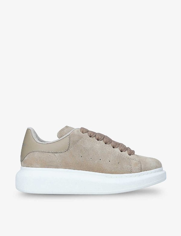 Runway leather and suede platform trainers