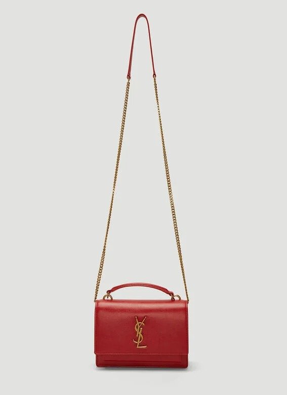Sunset Monogram Chain Bag in Red
