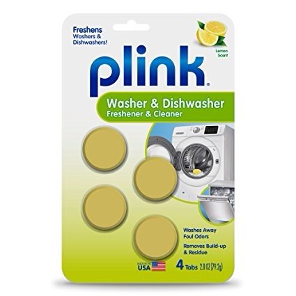 Plink Washer and Dishwasher Freshener and Cleaner, Phosphate and Bleach Free, Deodorizer and Cleaner, 4 Tablets