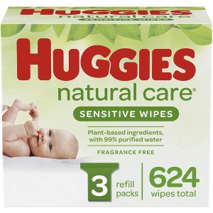 HUGGIES 无香型宝宝湿巾，3袋补充装共624抽