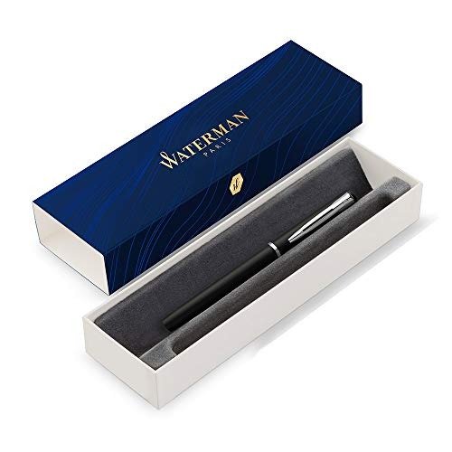 Graduate Allure Fountain Pen, Black Lacquer, Fine Nib, Blue Ink, Gift Box