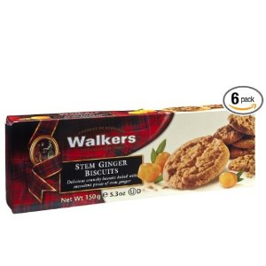 Walkers Shortbread Stem Ginger Biscuits, 5.3-Ounce Boxes (Count of 6)