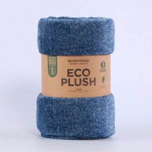& Home Co Eco Plush Throw Blanket, Blue, Oversized Throw
