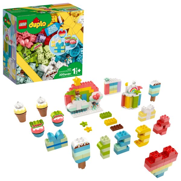 DUPLO Classic Creative Birthday Party 10958 Imaginative Building Fun for Toddlers (200 Pieces)
