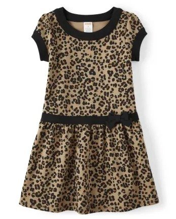 Girls Short Sleeve Leopard Print Ponte Knit Dress - Purrrfect in Pink | Gymboree - BABY DOE