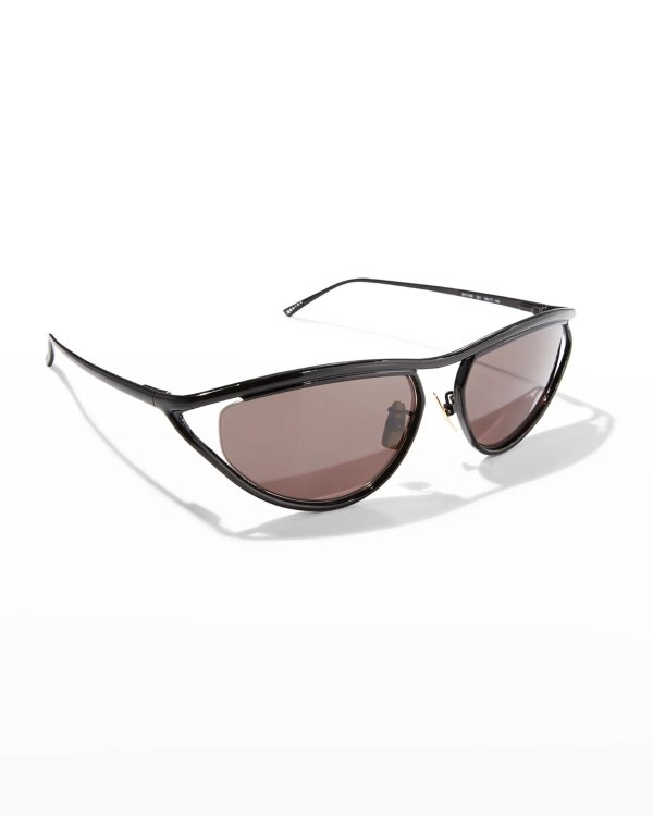 Cutout Oval Metal Sunglasses