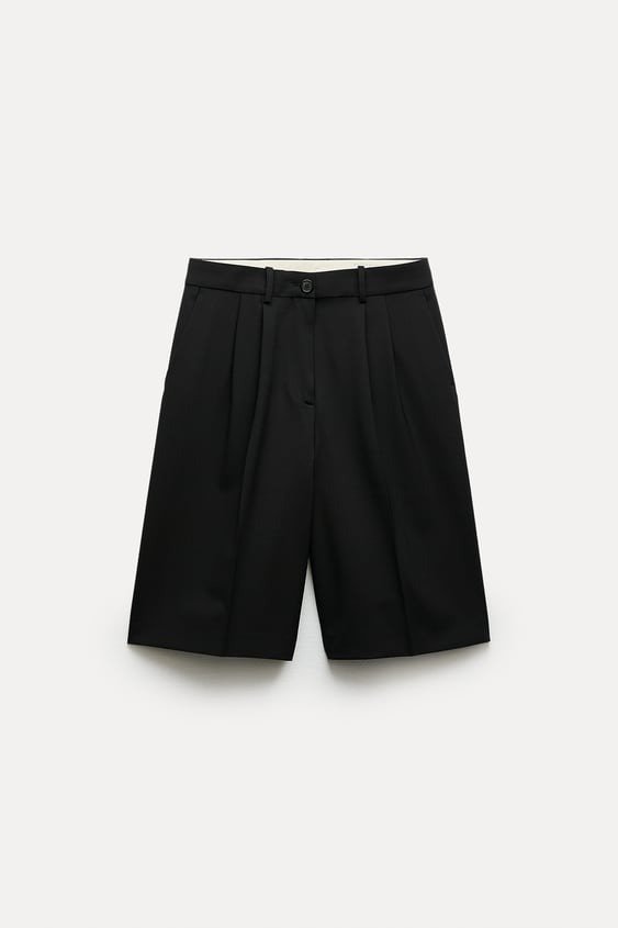 WOOL BLEND BERMUDA SHORTS ZW COLLECTION