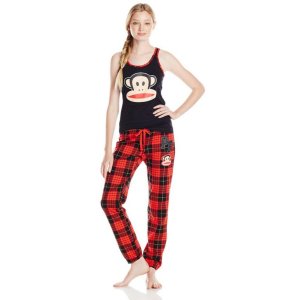 Paul Frank Women's Julius Academy Red Plaid Pajama Set