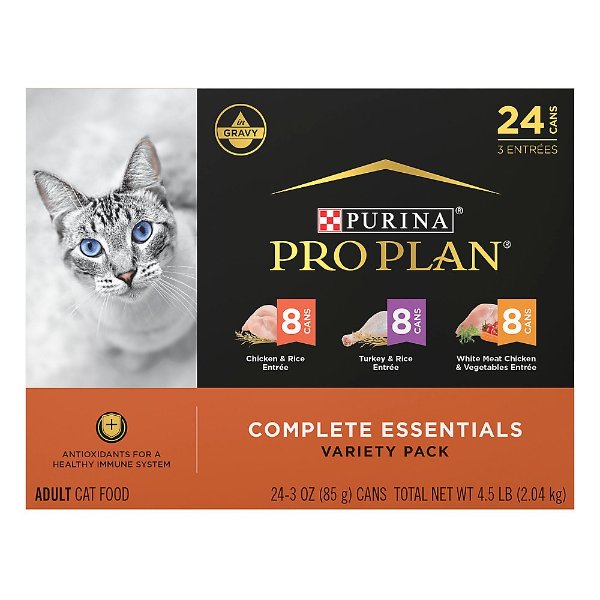 Purina Pro Plan Complete Essentials Adult Wet Cat Food - Antioxidants, High-Protein, 3 Oz, 24 Count
