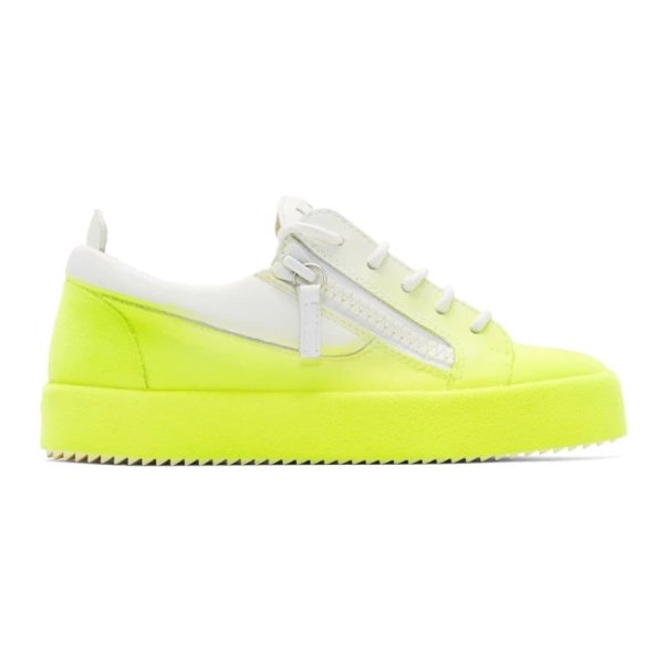 - White & Yellow Flashy May London Sneakers
