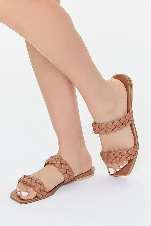 Braided Faux Leather Sandals