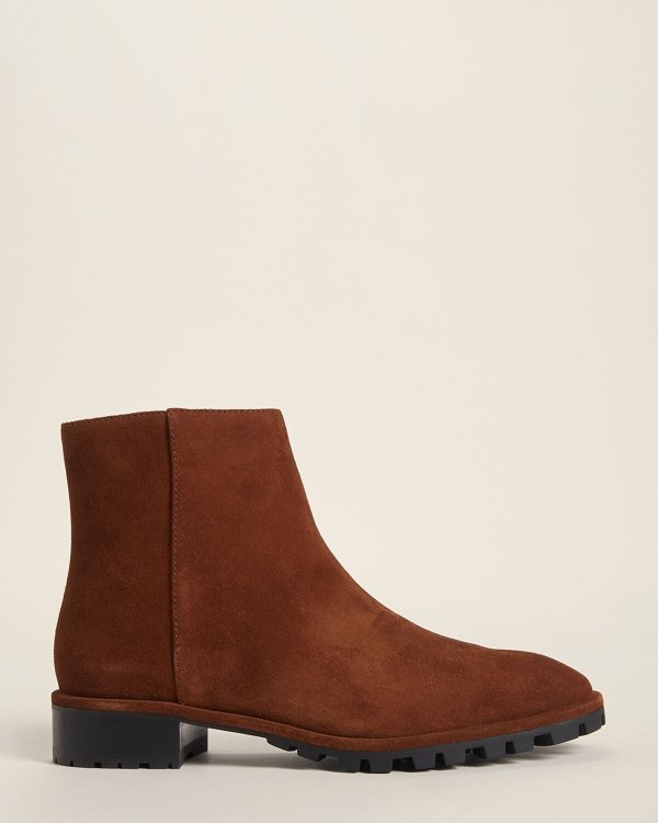 Coffee Maelie Suede Ankle Boots