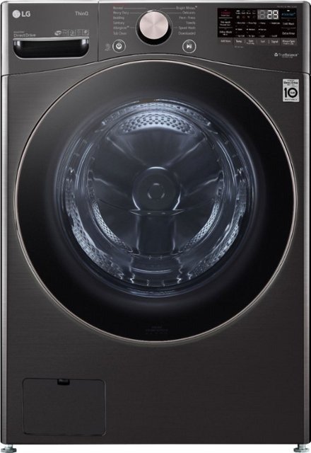 - 4.5 Cu. Ft. High-Efficiency Stackable Smart Front Load Washer with Steam and Built-In Intelligence - Black Steel