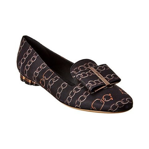 Salvatore FerragamoFlower Heel Silk Twill Slipper