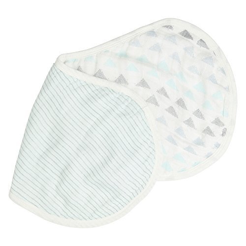 Silky Soft Metallic Burpy Bib, 100% Viscose Bamboo Muslin, Soft Absorbent 4 Layers, Multi-Use Burp Cloth and Bib, 22.5” X 11”, Single, Skylight