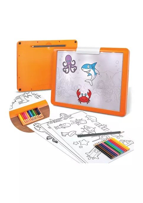 LED Illuminated Tracing Tablet, 34 Piece Set with Pencils