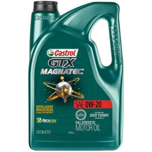 Castrol 03060 GTX MAGNATEC 0W-20 Full Synthetic Motor Oil, Green , 5 Quart