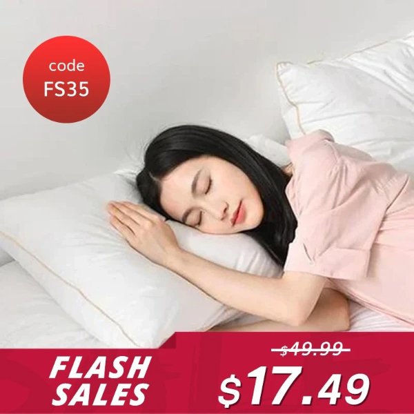 【Flash Sale】100% Cotton Cover with Ultra-Soft Feather Fabric Pillow 18" x 29" in White - Plush (Use Code: FS35 for $17.49)