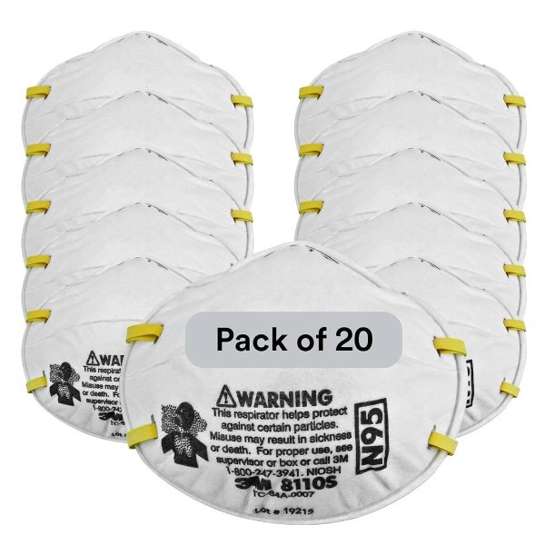 Particulate Respirator, 8110S, N95, Disposable, (Pack of 20)