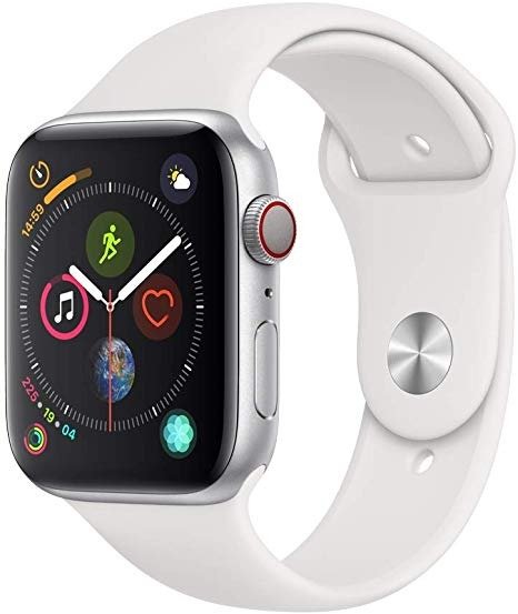 Watch Series 4 (GPS + Cellular, 44mm) - Silver Aluminum Case with White Sport Band