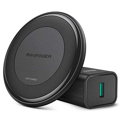 RAVPower 10W Qi Fast Wireless Charger with QC 3.0 Adapter