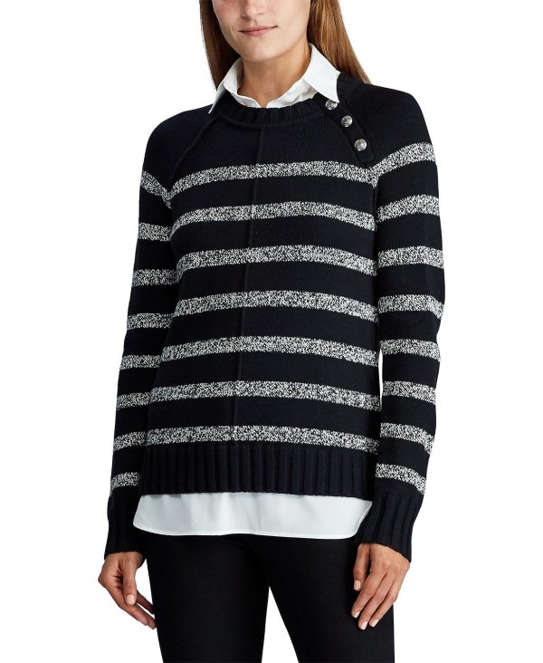 Layered Cotton-Blend Sweater
