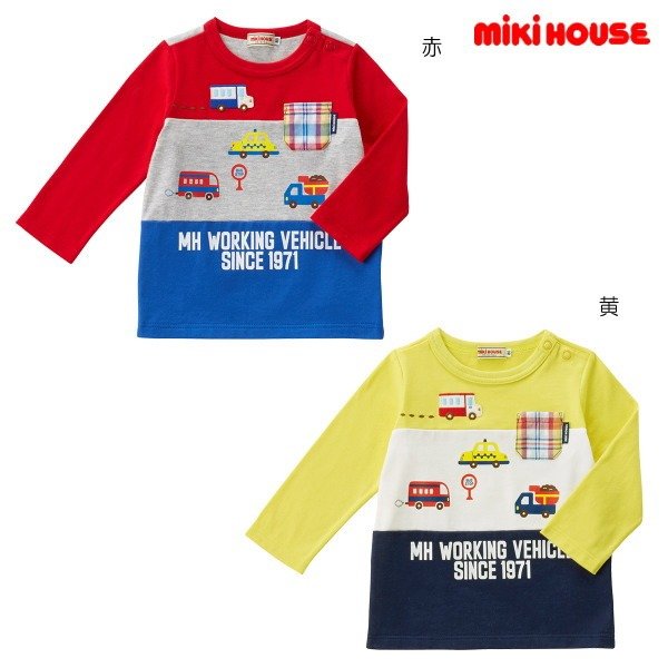 round slices spare long sleeves T-shirt which Miki house MIKIHOUSE acts on