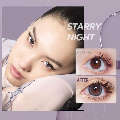 Starry Grey Color Contacts 1-Month Highlight Pro(1pair/2pcs)