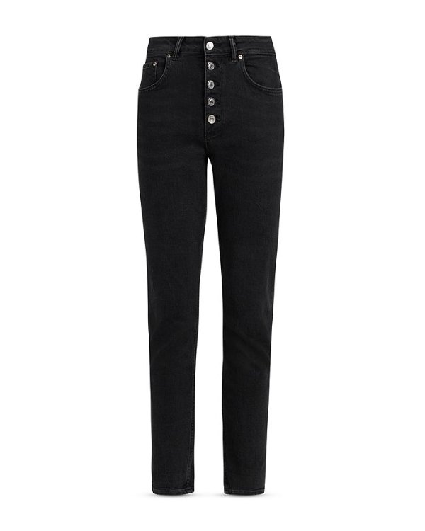 Jules High Rise Ankle Jeans in Washed Black