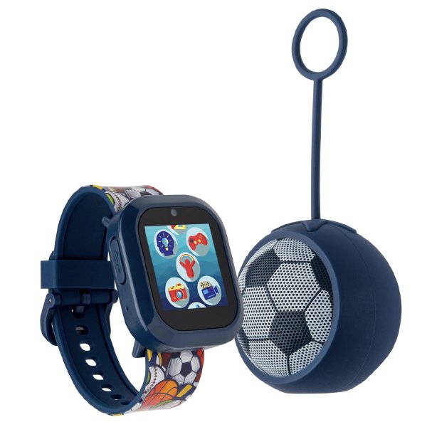 Jr Kids Boys Soccer Ball Smartwatch and LED Bluetooth Speaker
