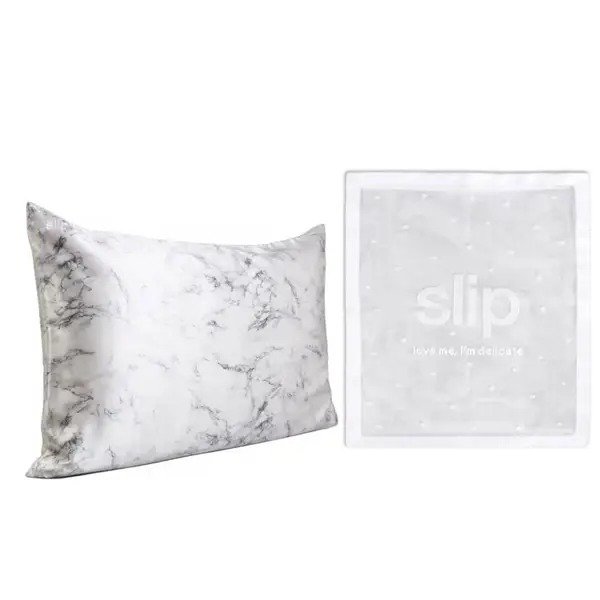 Dermstore Exclusive Silk Marble Pillowcase Duo and Delicates Bag (Worth $193.00)