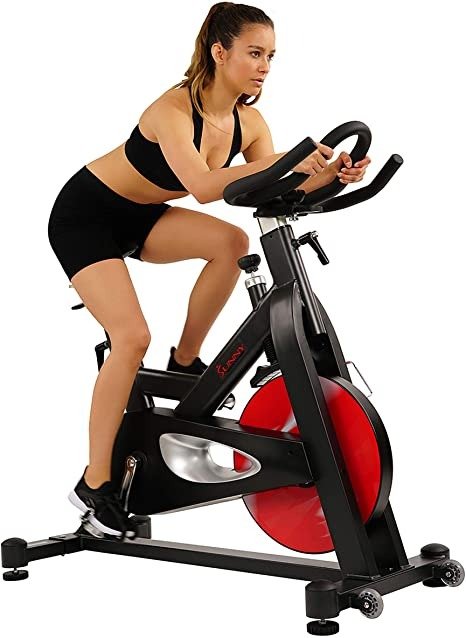 Sunny Health & Fitness SF-B1714 Evolution Pro Magnetic Belt Drive Indoor Cycling Bike, High Weight Capacity, Heavy Duty Flywheel