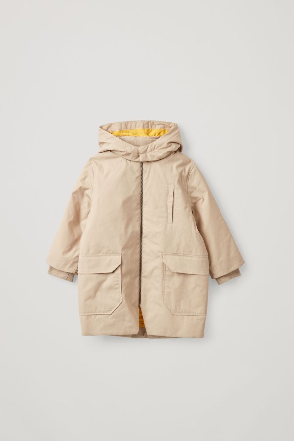 COTTON CONTRAST LINING HOODED PARKA