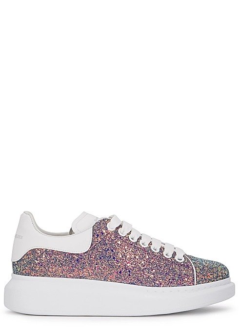 Larry iridescent glittered leather sneakers