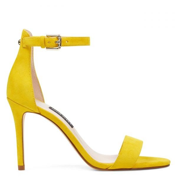 Mana Ankle Strap Sandals - Citrine Yellow Suede