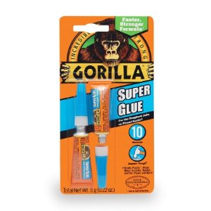 Amazon Gorilla Super Glue, Two 3 Gram Tubes, Clear
