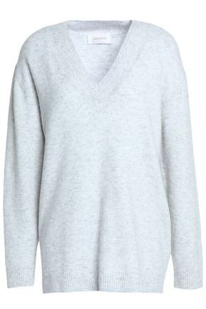 Melange stretch-knit sweater