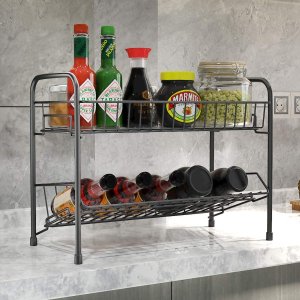 Spice Racks Organizer for Counter top,2 Tier Kitchen Counter Seasoning Storage Shelf
