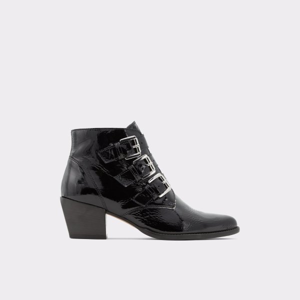 Bennevis Black Leather Patent Women's Ankle Boots & Booties | ALDO US