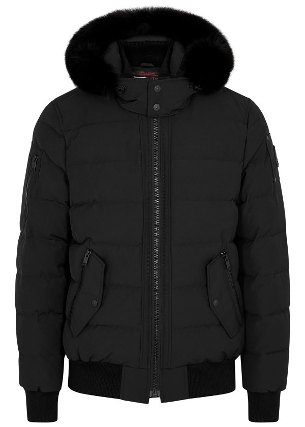 Scotchtown fur-trimmed quilted shell jacket