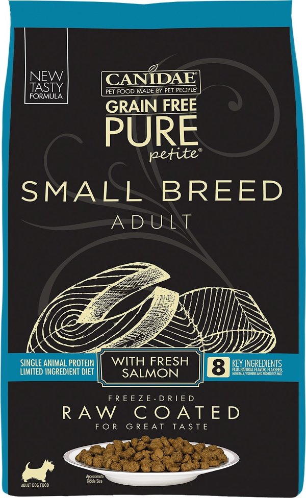 Grain-Free PURE Petite Salmon Formula Small Breed Limited Ingredient Diet Freeze-Dried Raw Coated Dry Dog Food, 10-lb bag - Chewy.com