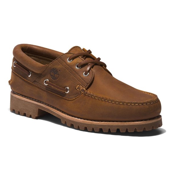 Saddle Brown Authentics Classic Leather Boat Shoe - Men