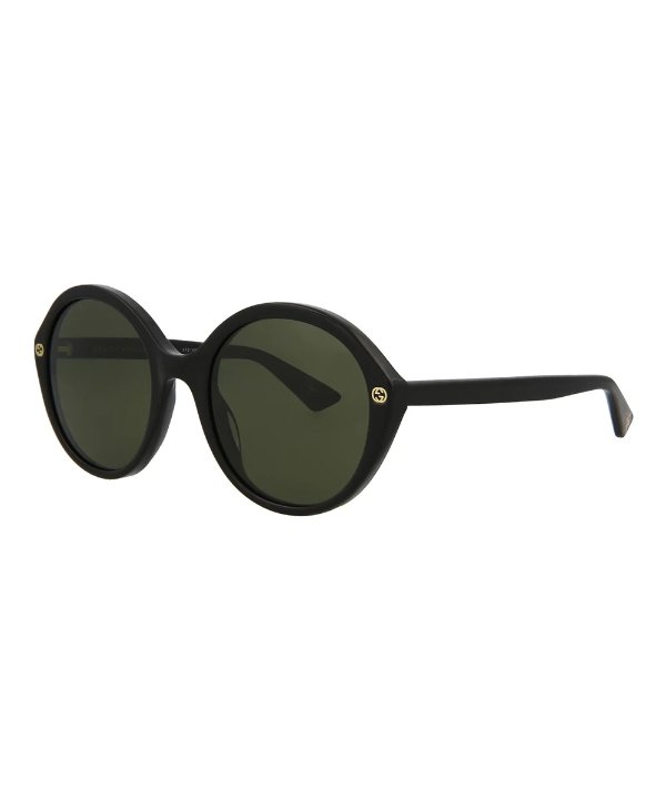 | Shiny Black Round Sunglasses