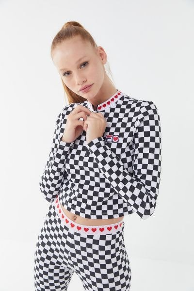 X Disney Villains UO Exclusive Queen Of Hearts Checkered Cropped Top