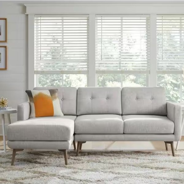 Whaverton Left-Facing Chaise Sectional Sofa in Stone Gray (78" W)