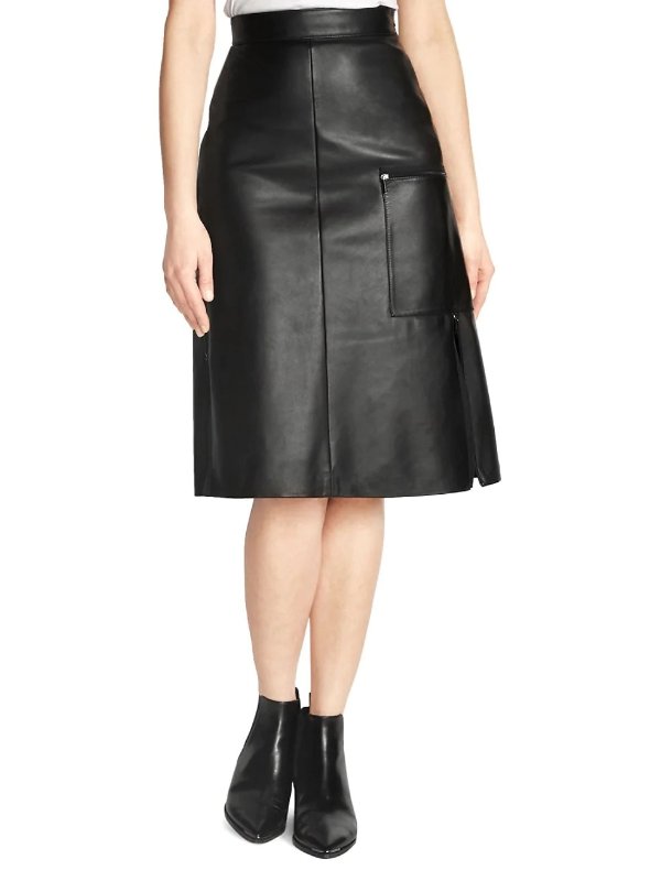 A-Line Leather Skirt