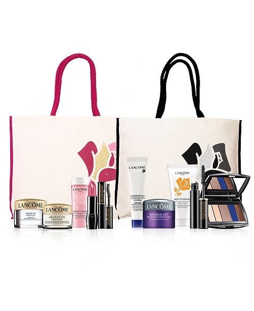 Choose Your FREE 6-Piece Gift with any $37.50 Lancome Purchase, Worth up to $123* Absolue Revitalizing & Brightening Soft Cream With Grand Rose Extracts, 1 oz. La Vie Est Belle Eau De Parfum, 3.4 oz Teint Idole Ultra 24H Long Wear Foundation, 1 oz